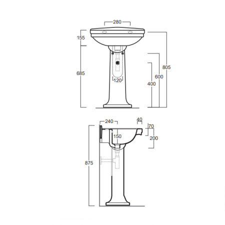 Пьедестал для раковины SIMAS LO 915 bia напольный